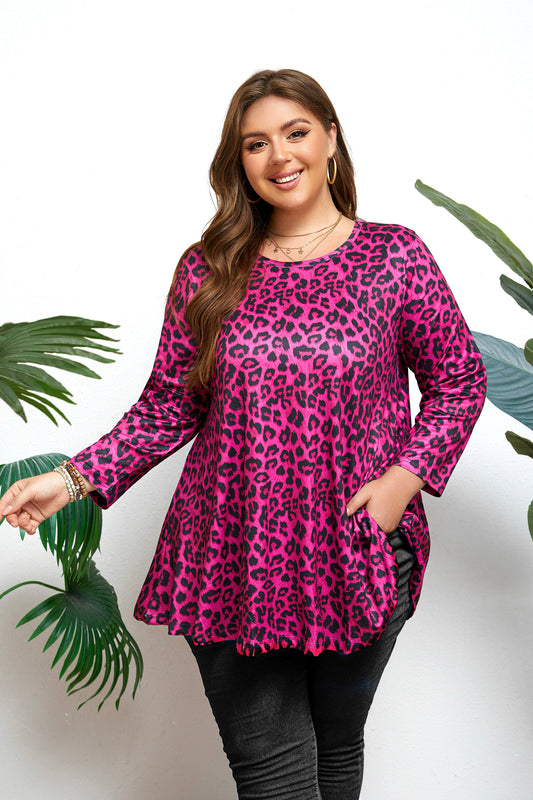 Womens Tunic Tops 3/4 Sleeve Plus Size Crew Neck Swing Flare Loose Fit T-Shirt Blouses to Wear with Leggings